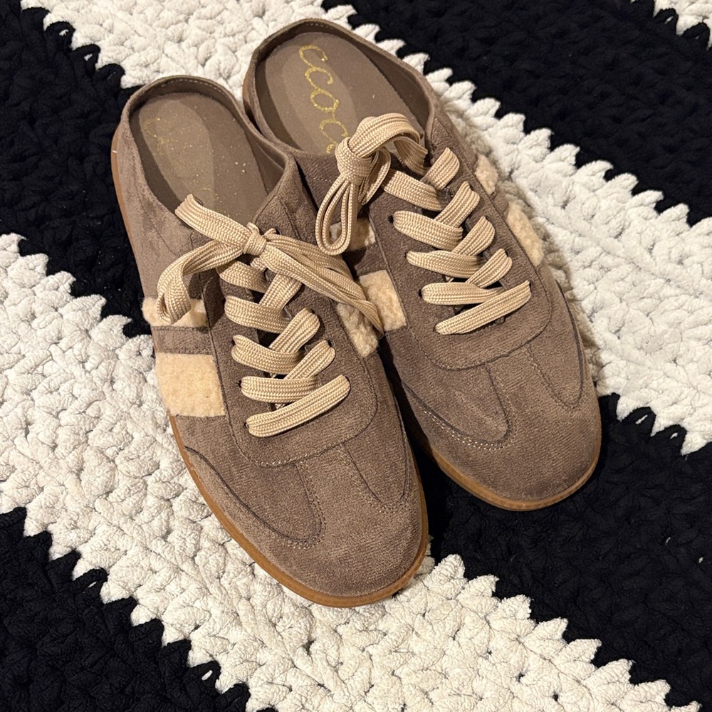 CCOCCI Brown Suede Lace-Up Mule Sneakers - Picture 3 of 3